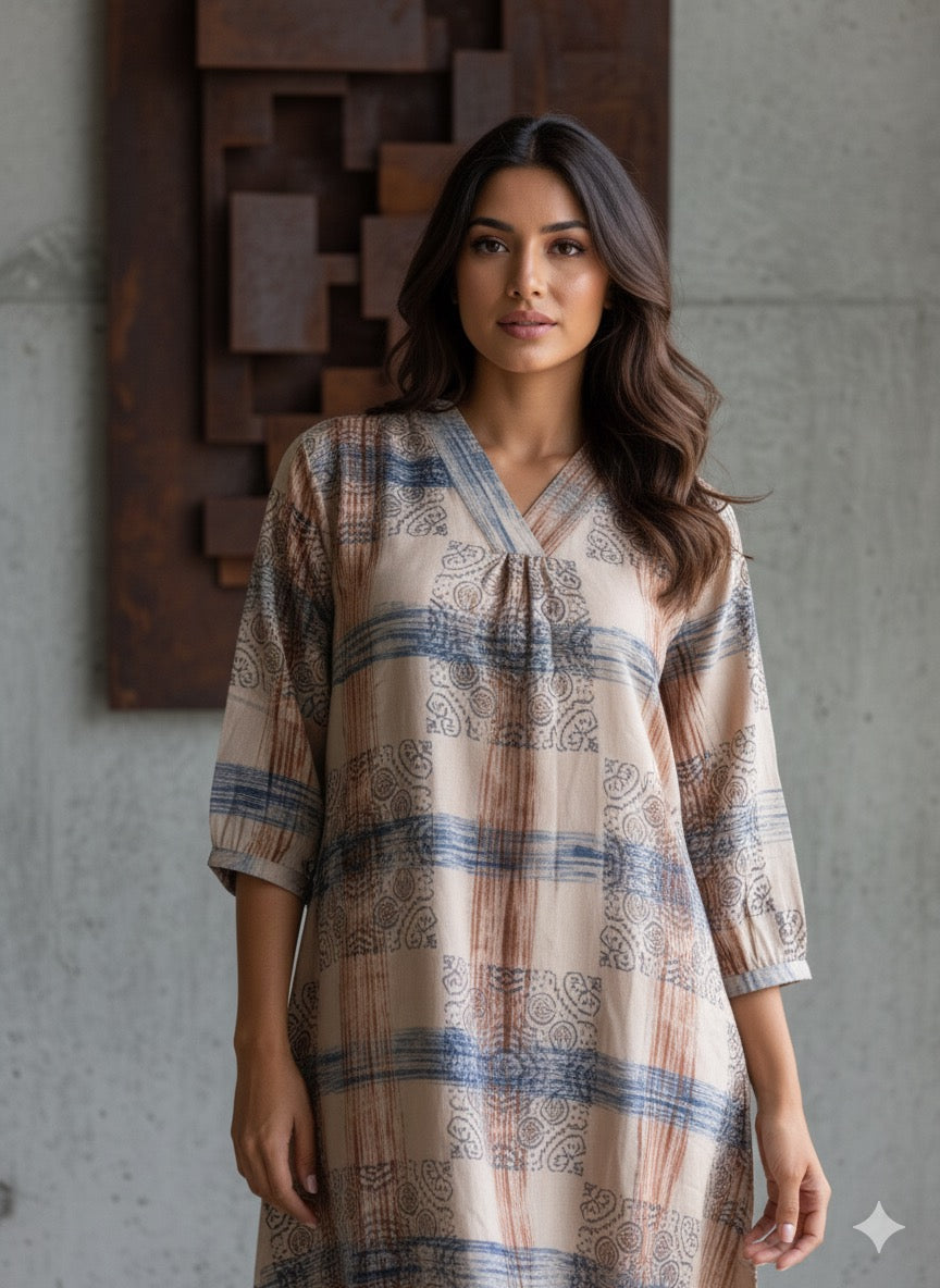 Cotton Ajrakh Dress