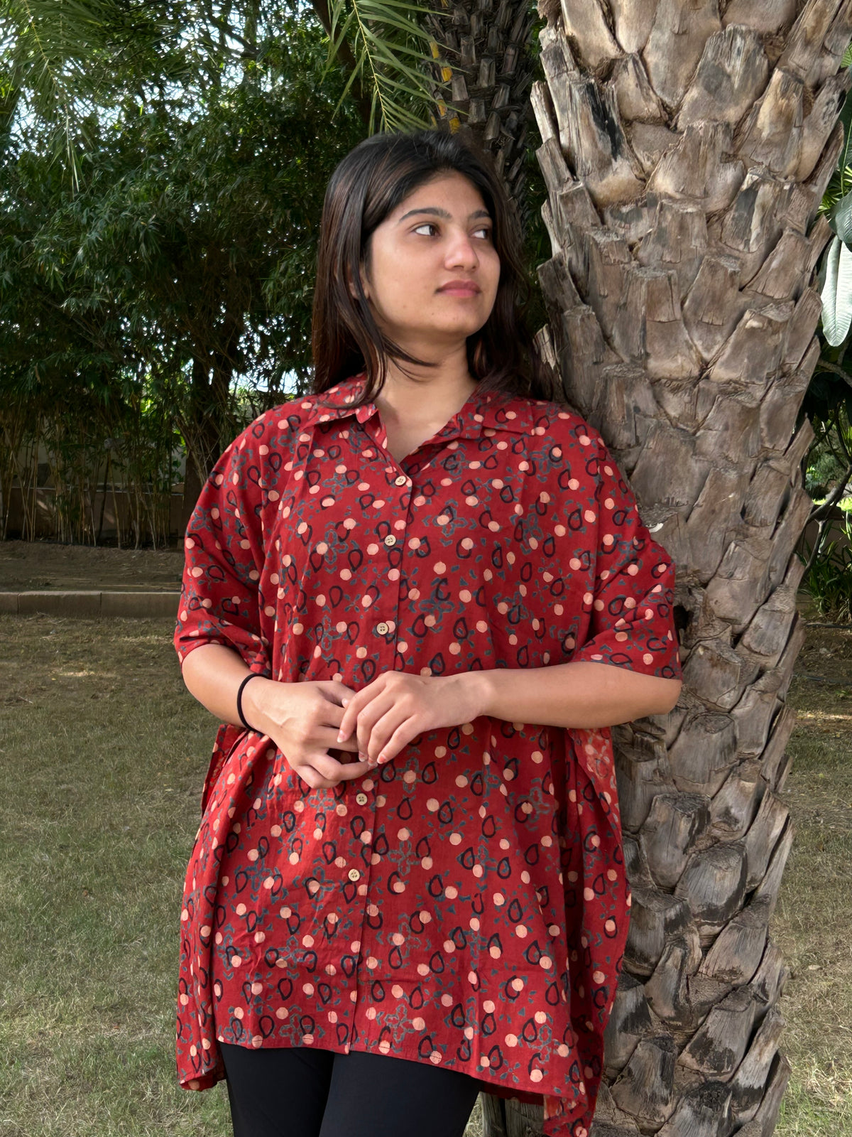 Cotton Ajrakh Kaftan – Shirt Style