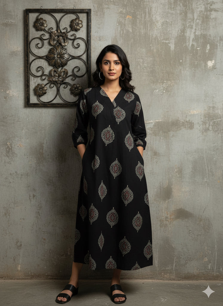 Cotton Ajrakh Dress