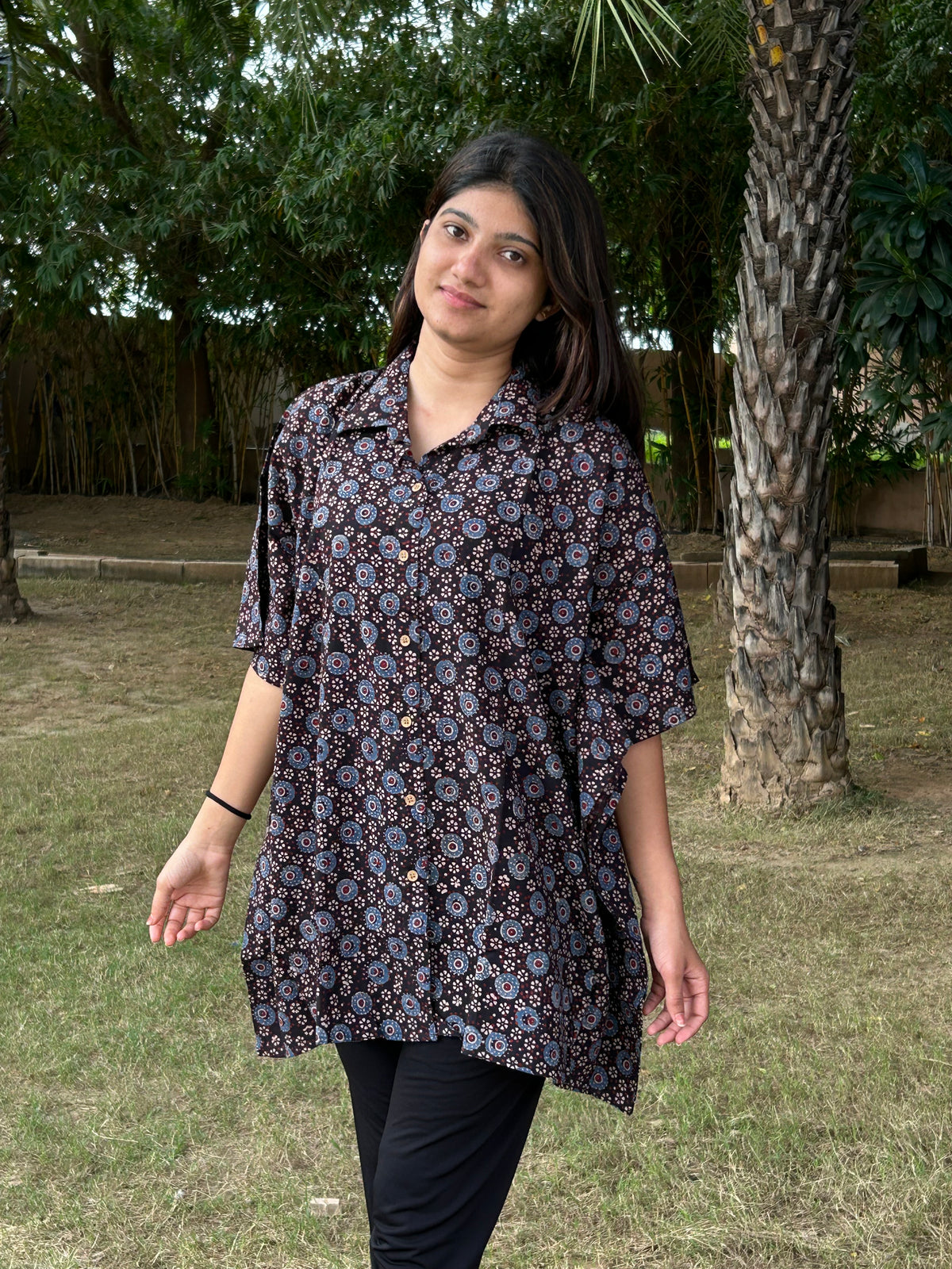 Cotton Ajrakh Kaftan – Shirt Style