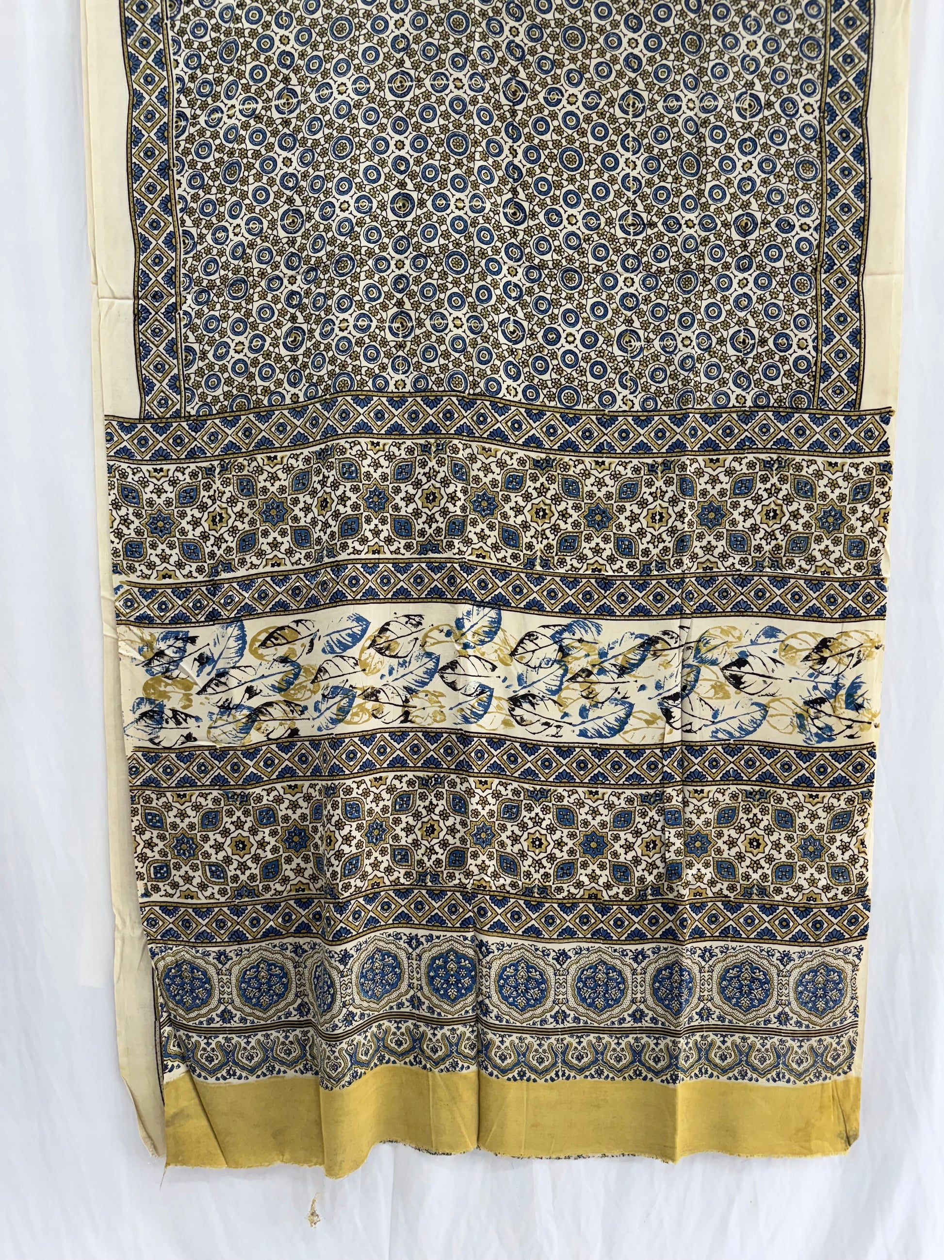 Modal Silk Ajrakh Hand Block Printed Saree