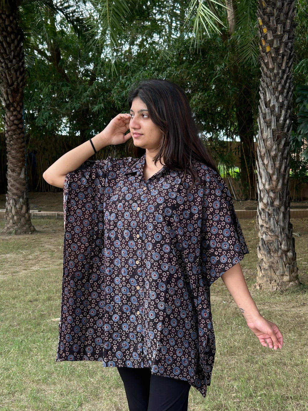 Cotton Ajrakh Kaftan – Shirt Style