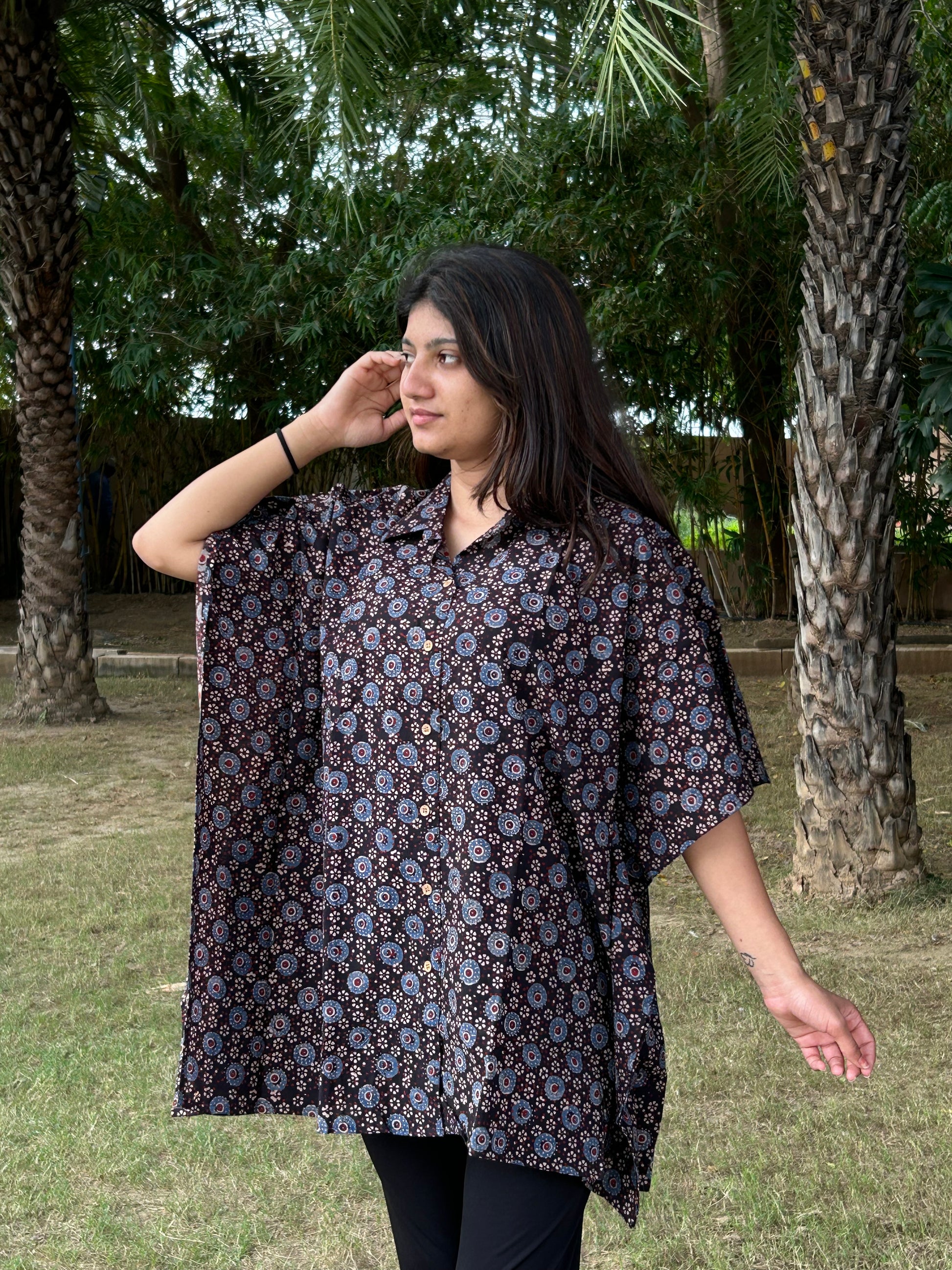 Cotton Ajrakh Kaftan – Shirt Style