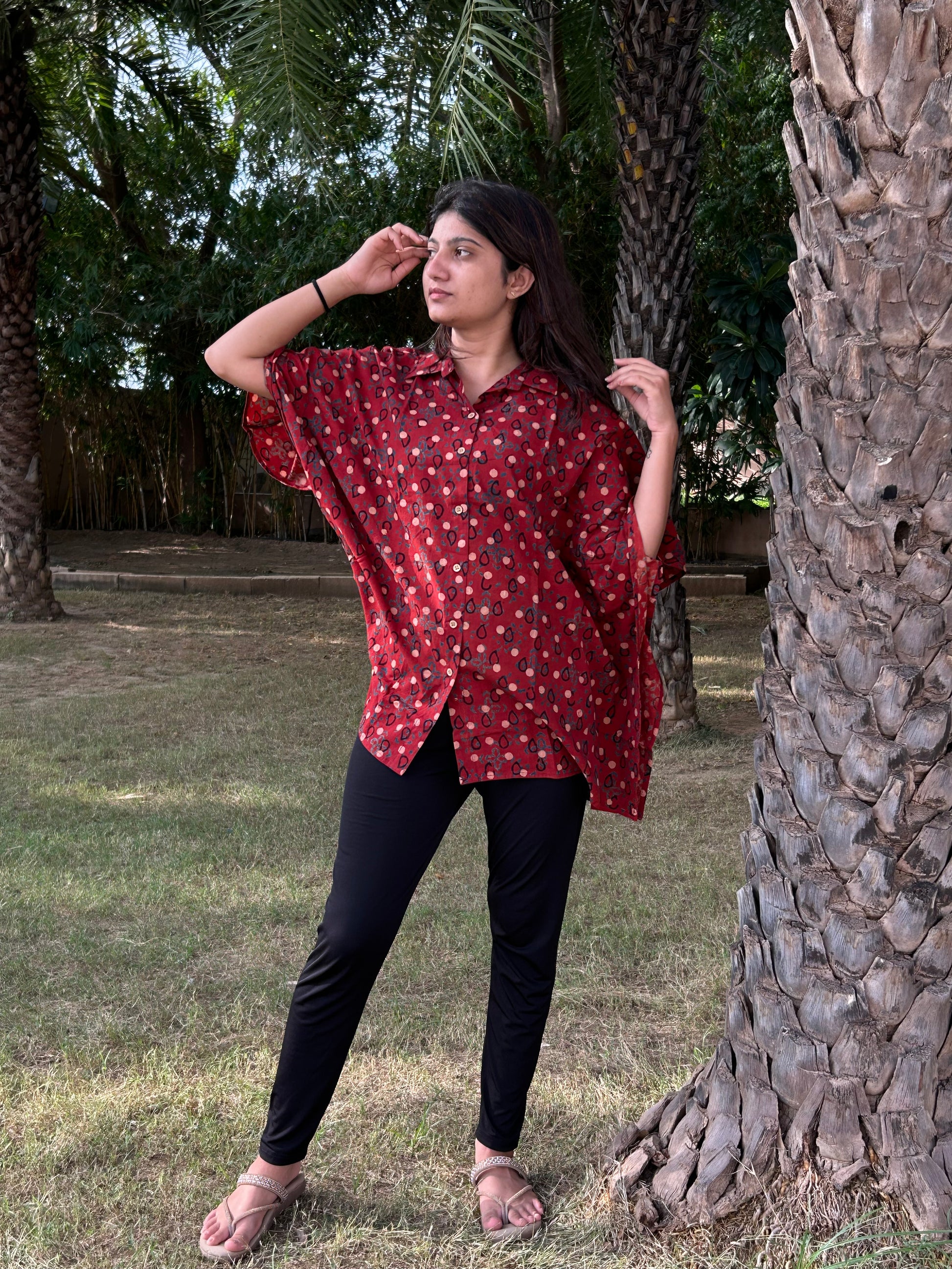 Cotton Ajrakh Kaftan – Shirt Style