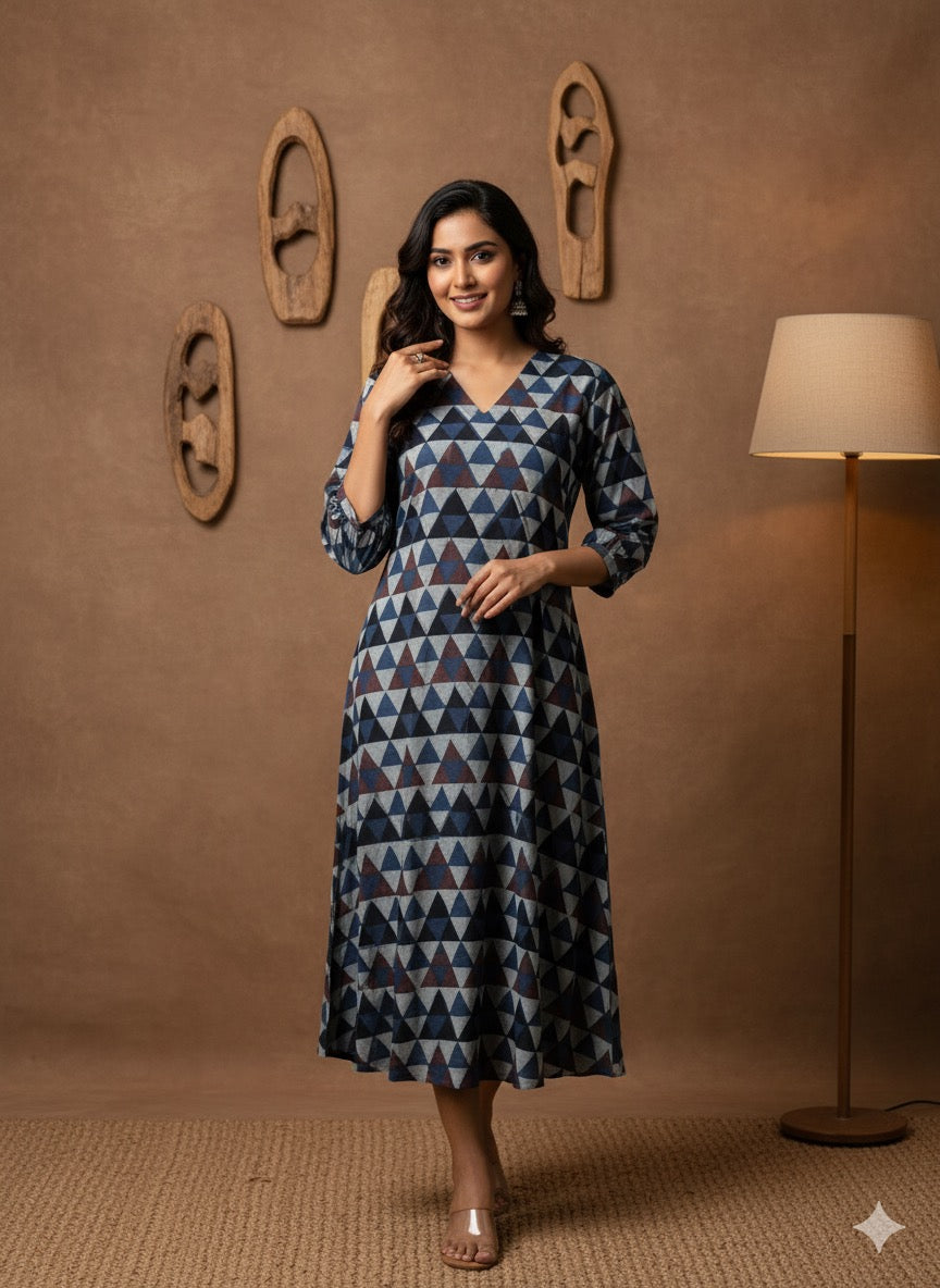 Cotton Ajrakh Dress