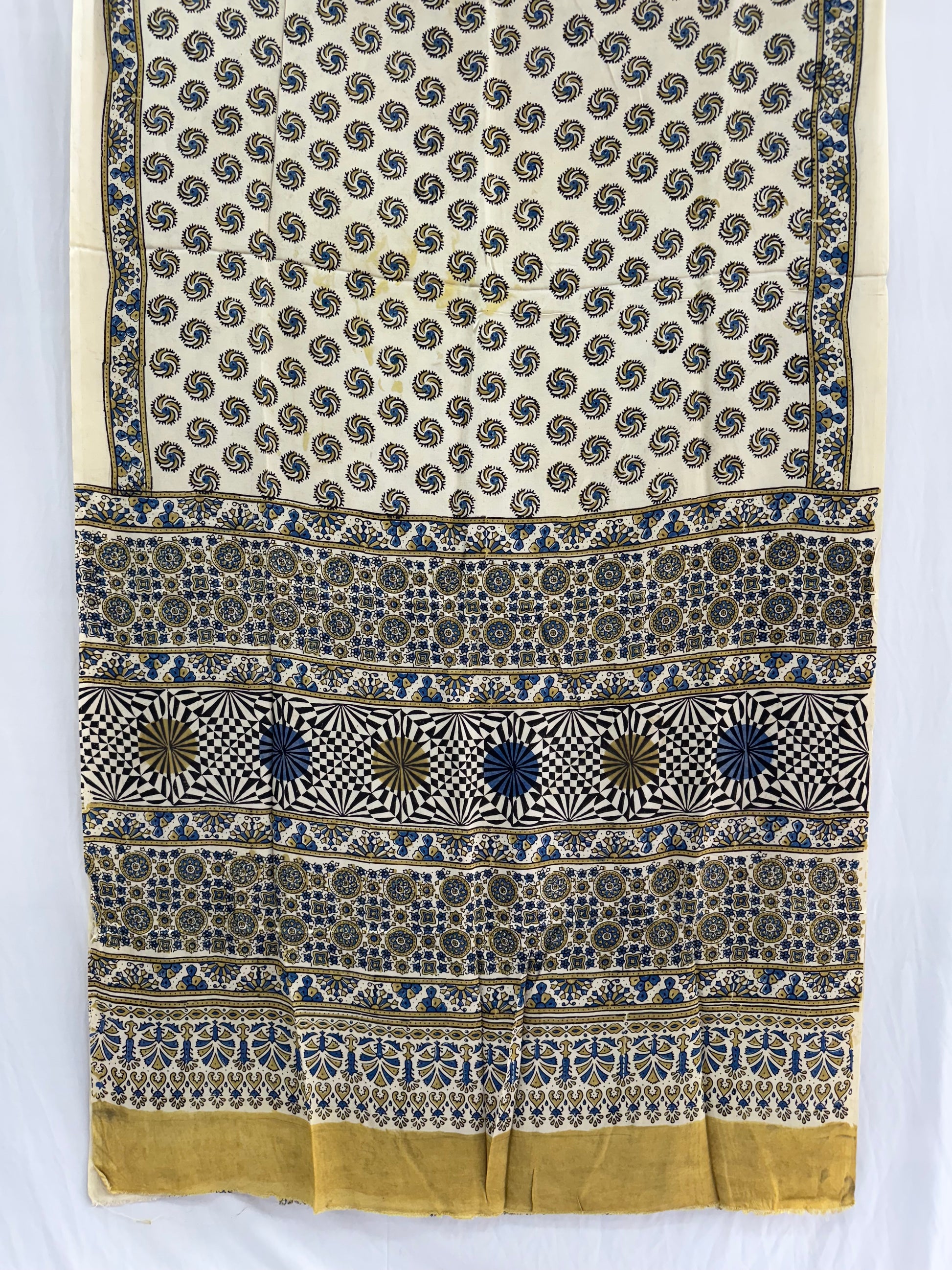 Modal Silk Ajrakh Hand Block Printed Saree