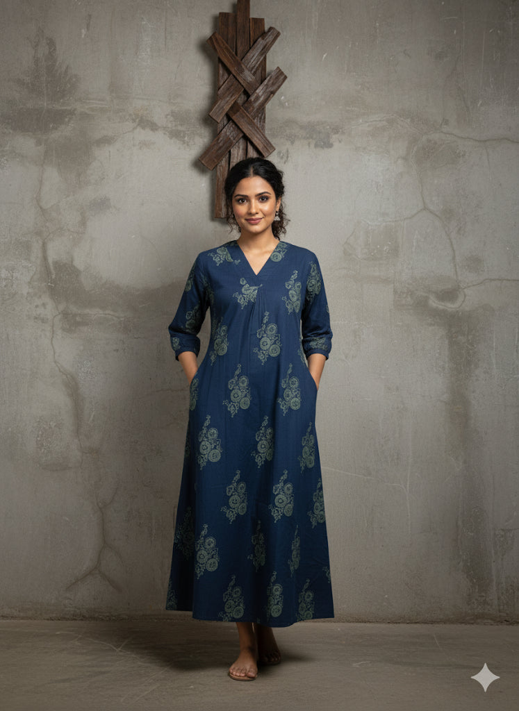 Cotton Ajrakh Dress