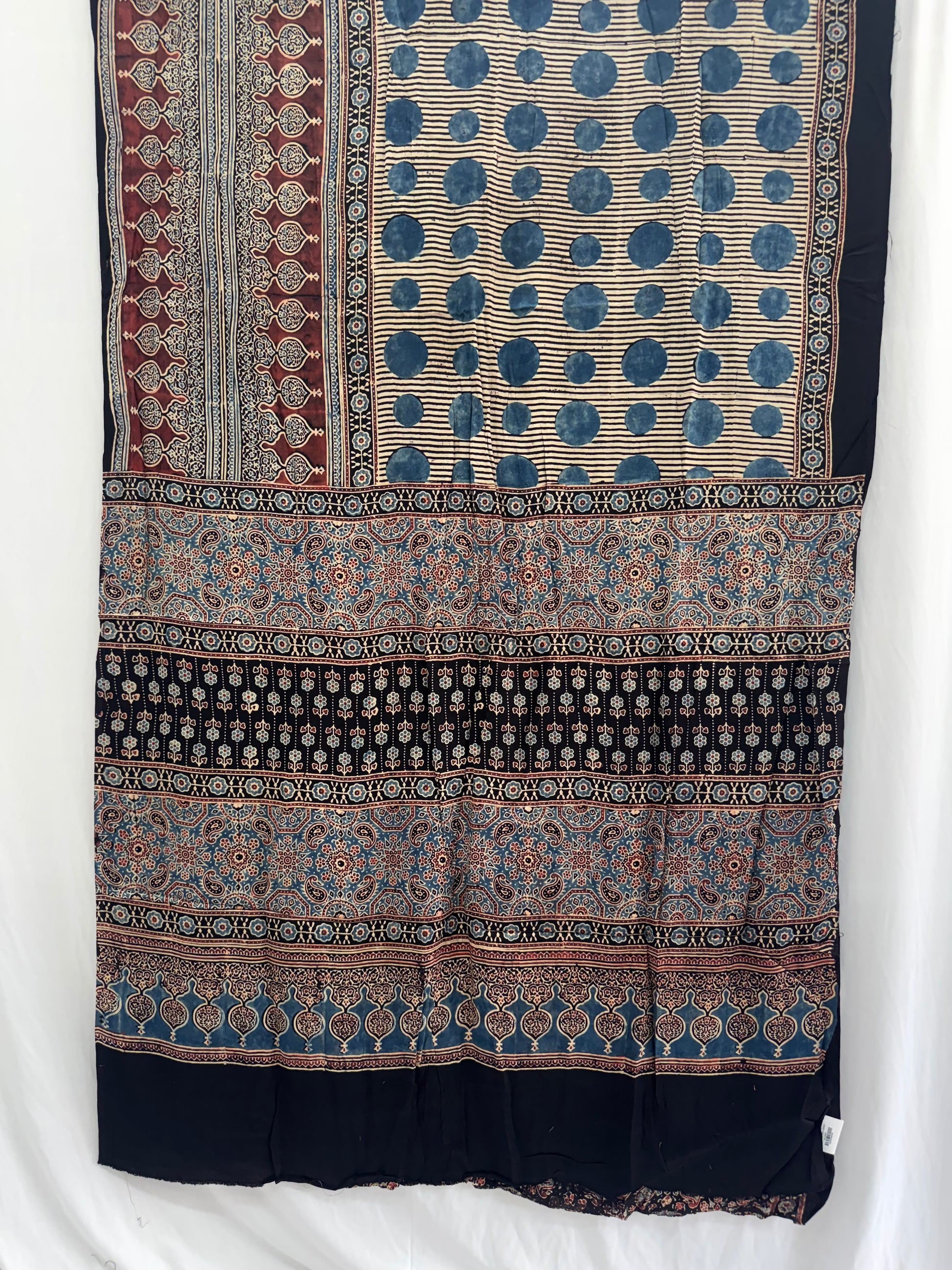 Modal Silk Ajrakh Hand Block Printed Saree