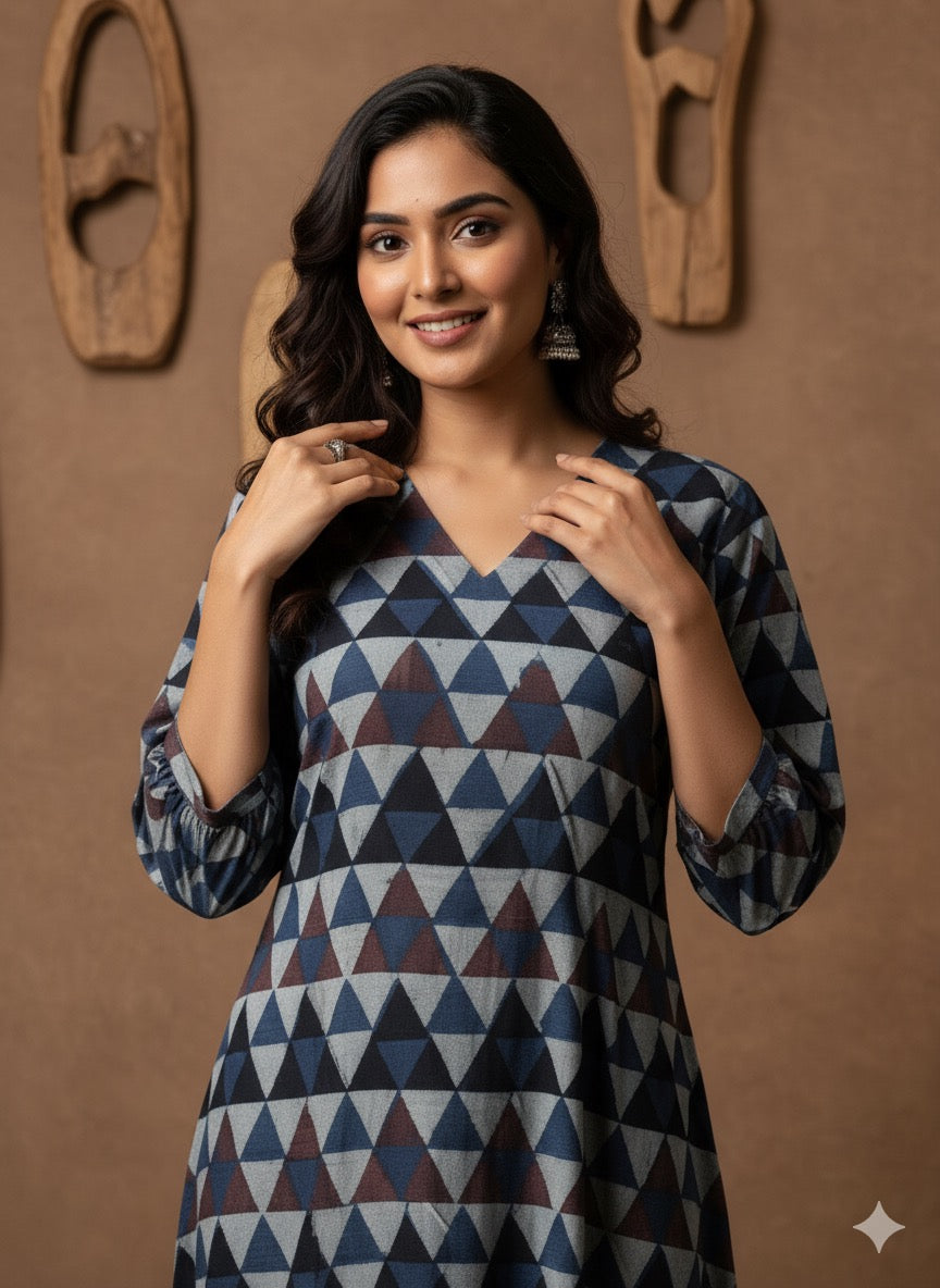 Cotton Ajrakh Dress