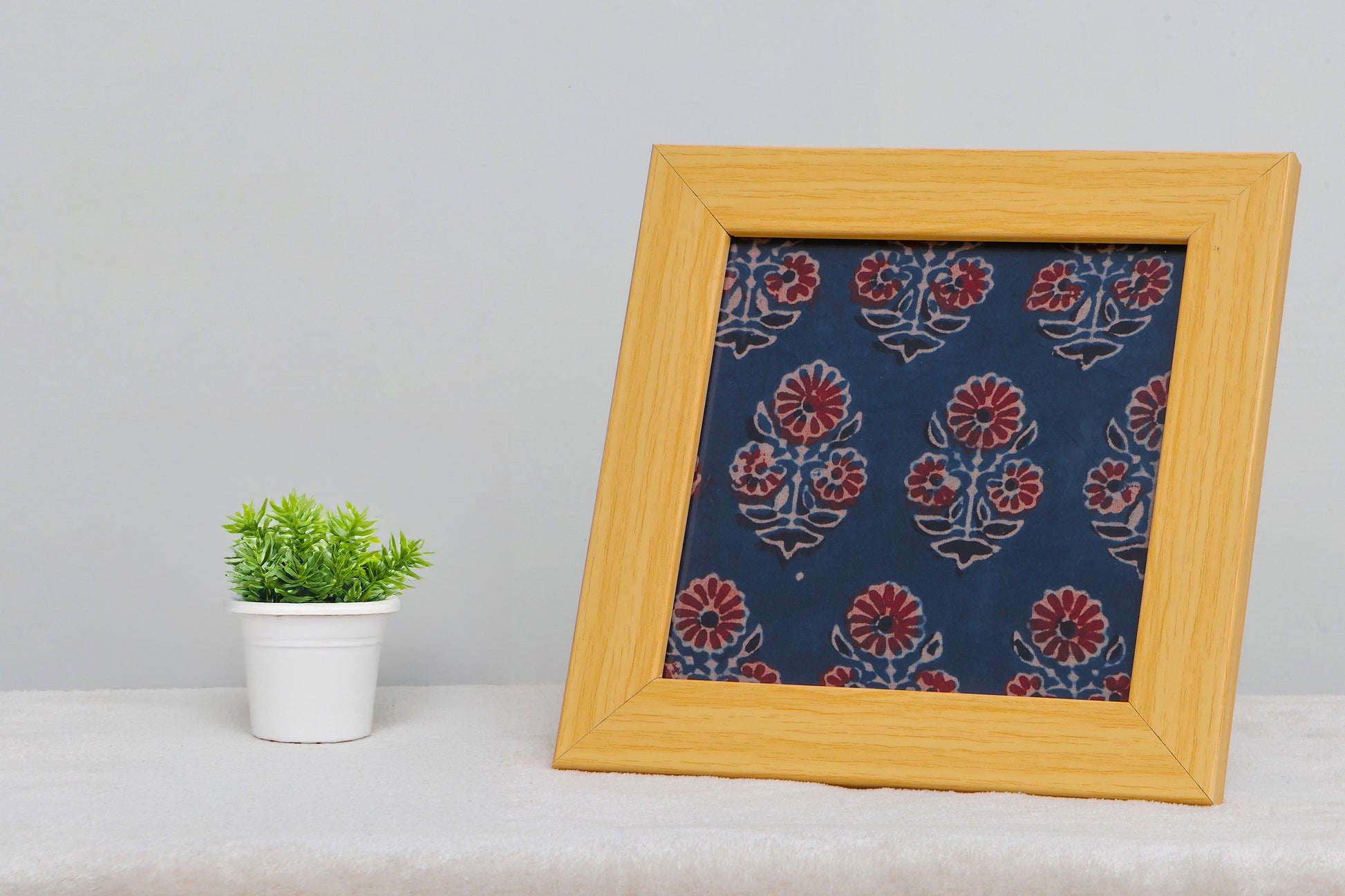 Ajrakh Hand Block Print Wall art 8x8”