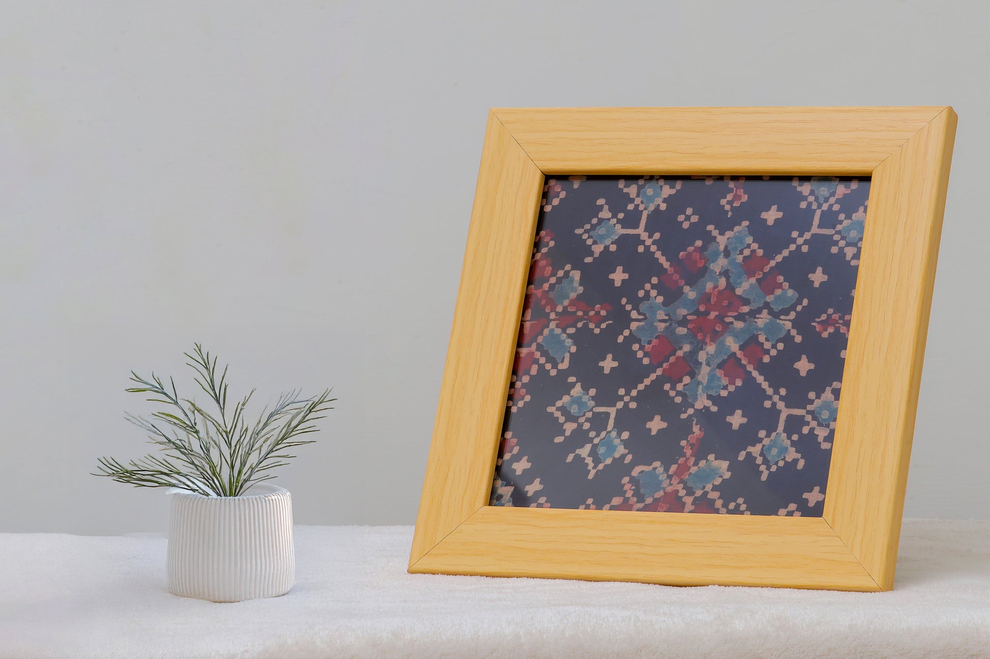 Ajrakh Hand Block Print Wall art 8x8”