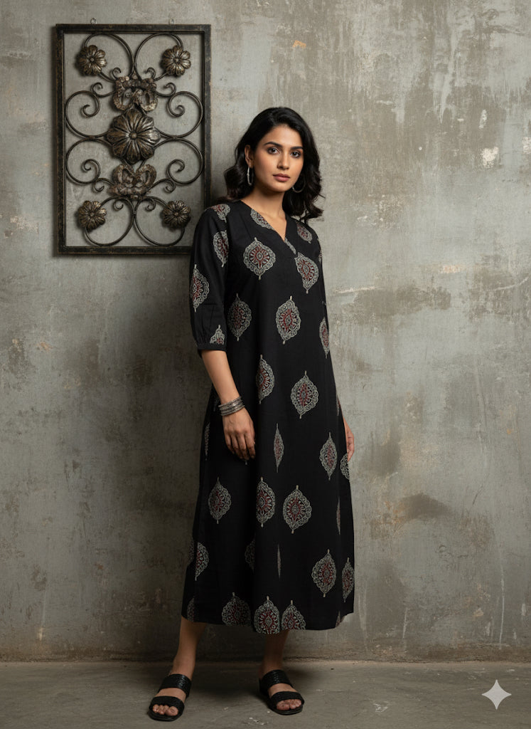 Cotton Ajrakh Dress