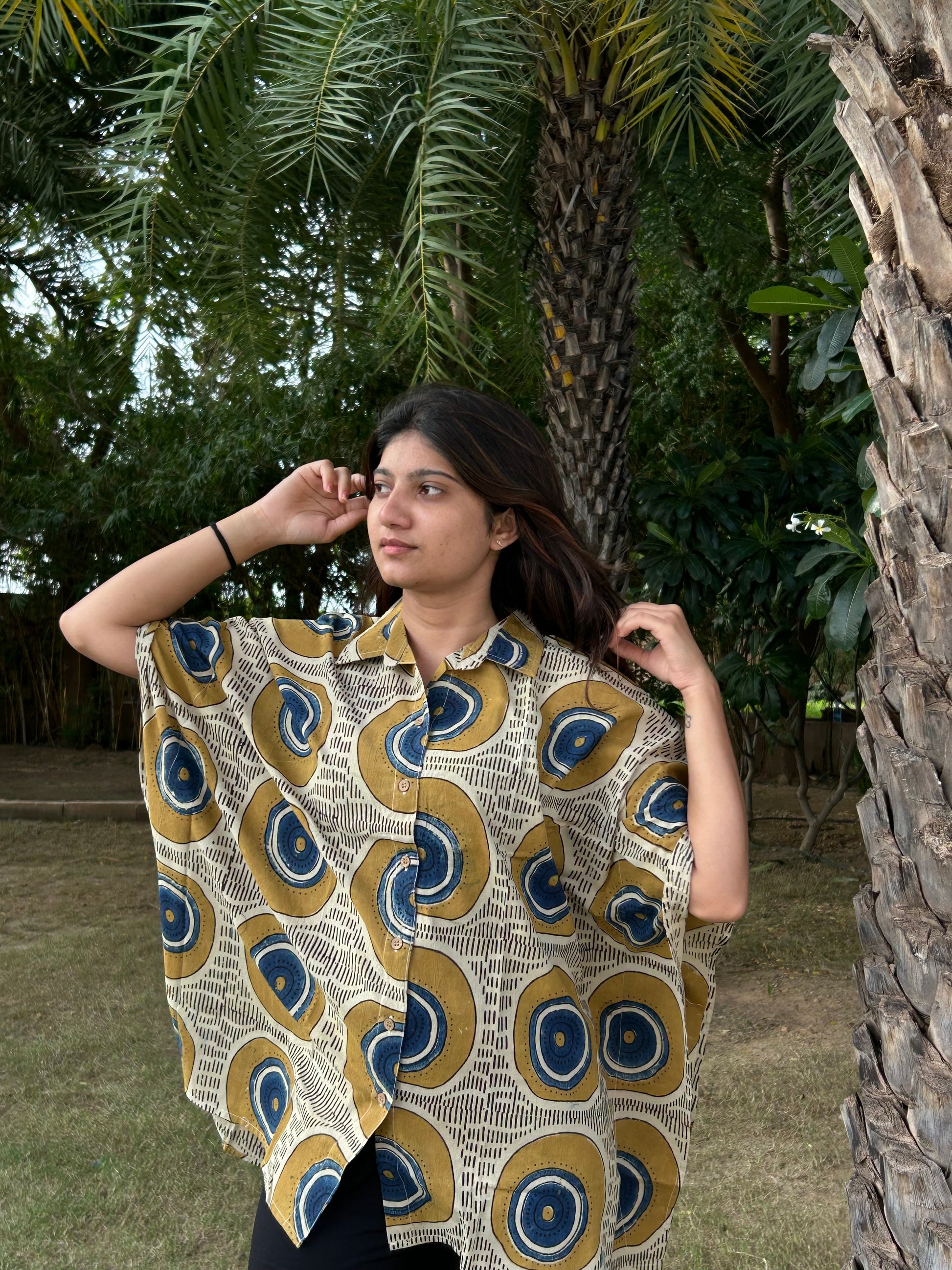 Cotton Ajrakh Kaftan – Shirt Style
