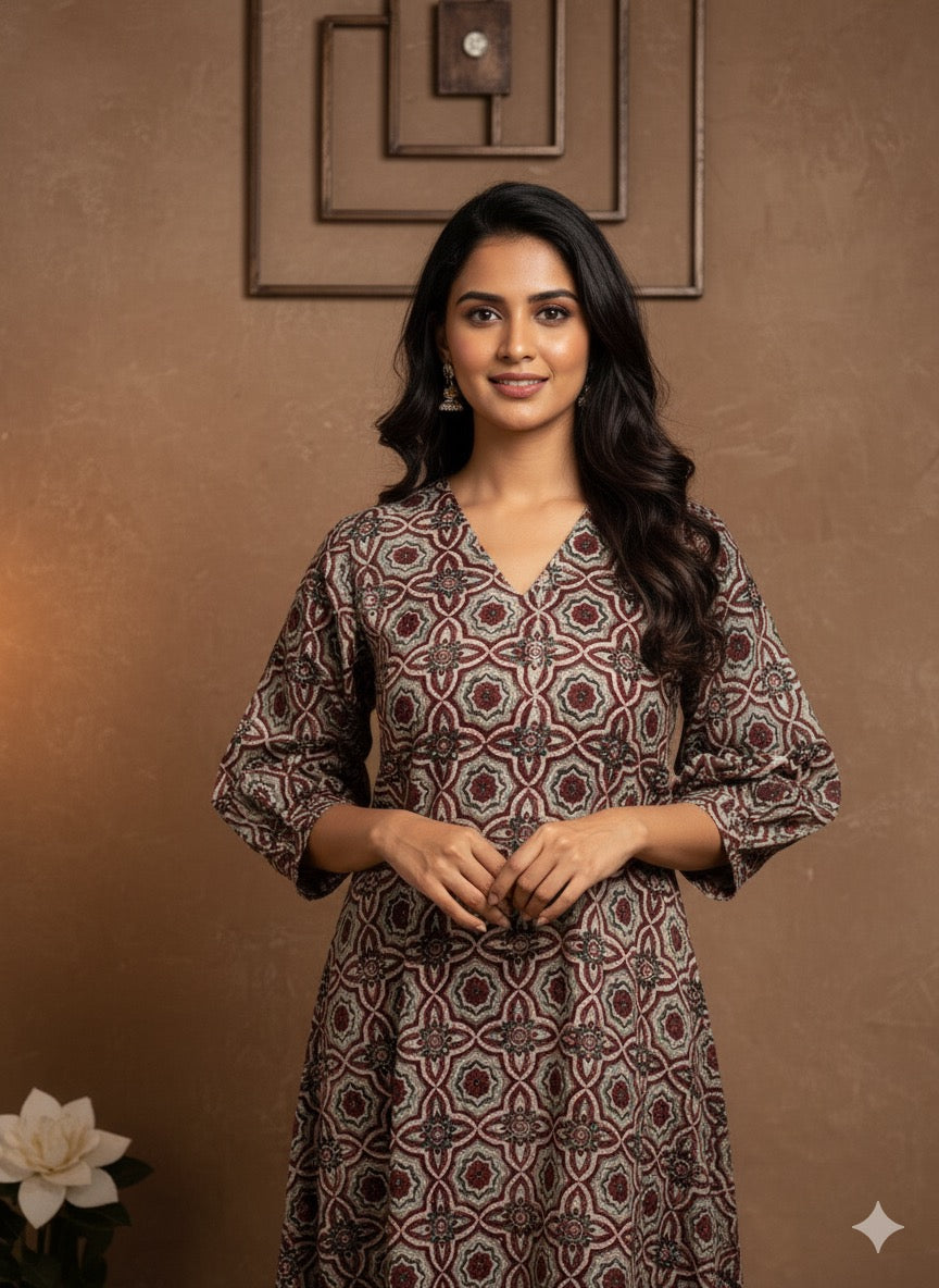 Cotton Ajrakh Dress