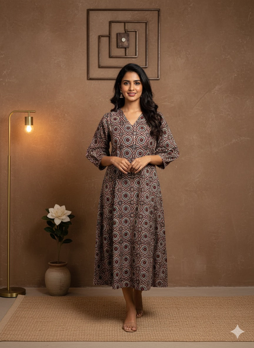 Cotton Ajrakh Dress